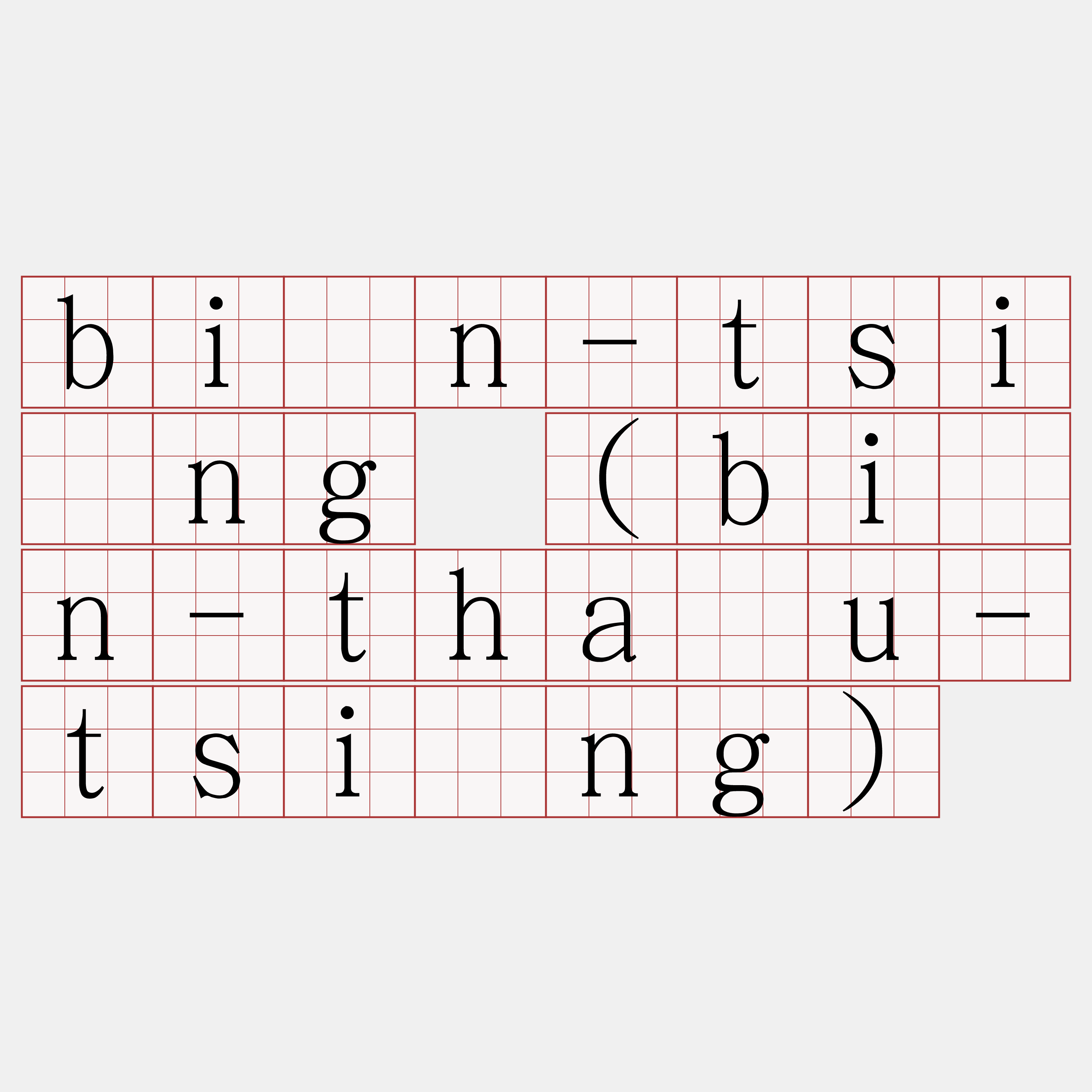 bīn-tsîng (bīn-thâu-tsîng)